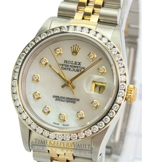 rolex 36mm two-tone datejust with diamond bezel|Rolex Datejust 36mm stainless steel.